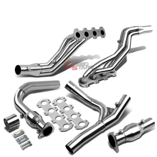 Stainless steel exhaust chrome header+gasket 04-10 ford f-150/f150 xlt/fx4 5.4l