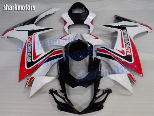 Fairing white red injection fit for suzuki gsx-r gsxr 600 750 k11 2011-2015 wa5