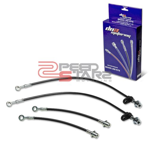 Celica st204 tc ant101 black pvc stainless hose brake line/cable front+rear disc