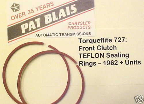 Torqueflite 727 teflon front clutch/reaction shaft support sealing ring set