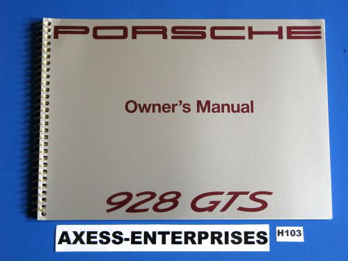 1993 porsche 928 gts 928gts owners drivers operator instruction manual book h103