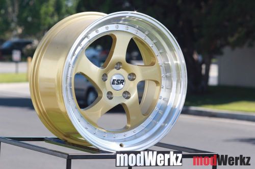 18x9.5 inch +35 esr sr02 5x120 gold wheels rims bmw e46 e90 328i 325i 330i m3 m5