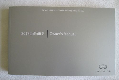 2013 infiniti g g37 sedan owner&#039;s manual complete set w/quick ref &amp; case (q) new