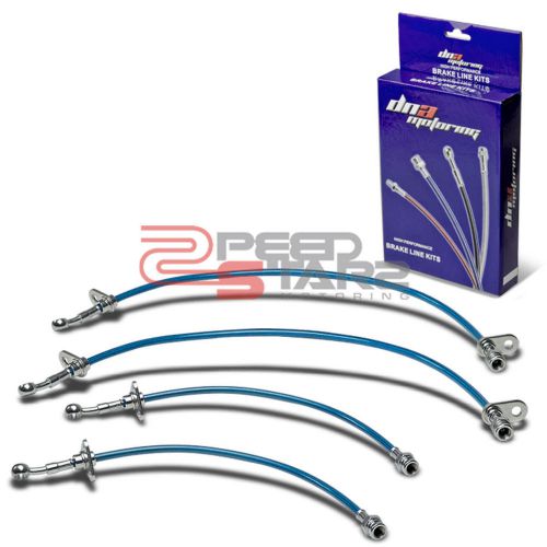 Stainless brake line/hose kit pvc coated for 00-03 honda s2000 ap1 s2k f20 blue