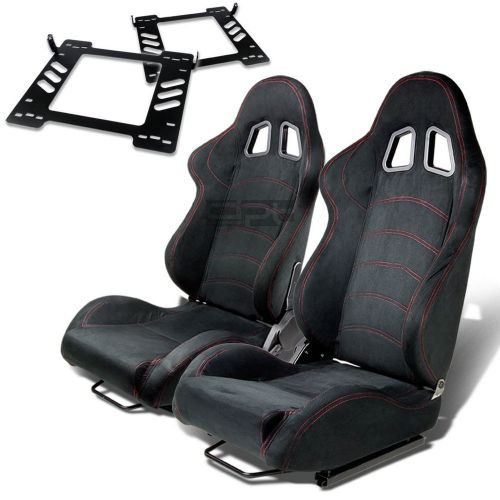 Type-1 racing seat black suede+silder/rail+for 07-14 wrangler 4-dr bracket x2