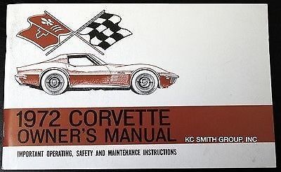 1972 corvette owners manual