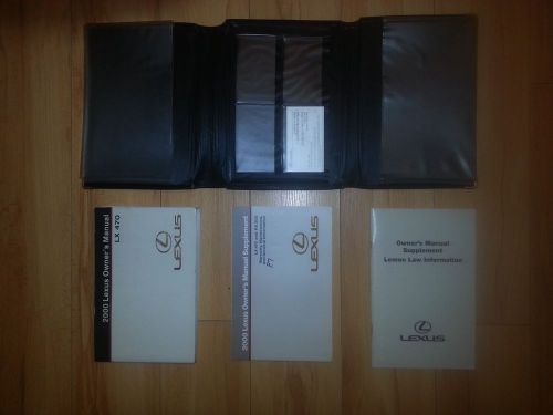 2000 lexus lx470 owners manual packet and leather cover case