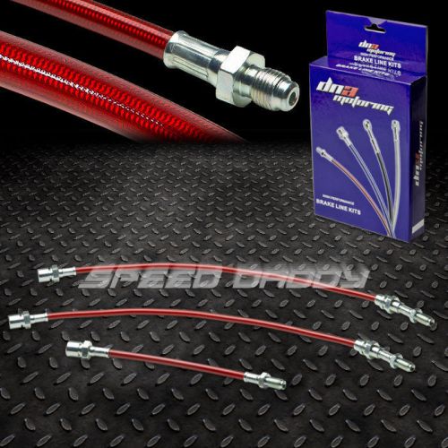 Front+rear stainless steel hose brake line/cable 84-87 corolla ae86 gts sr5 red