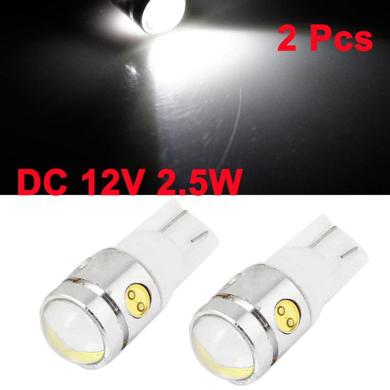 2pcs white 4 led lamp light t10 2.5w for vehicle meter panel bulb