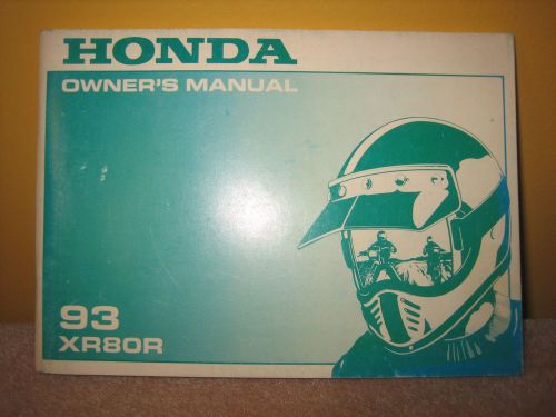 1993 honda xr80r oem owners manual book owner&#039;s service xr80 xr 80 92