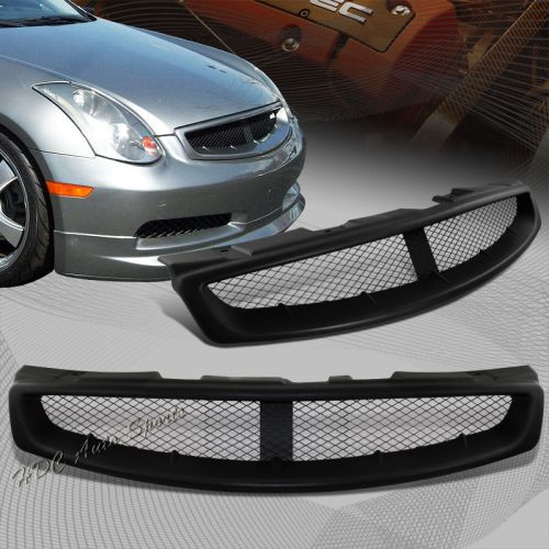 For 2003-2007 infiniti g35 coupe black abs plastic front hood mesh style grille
