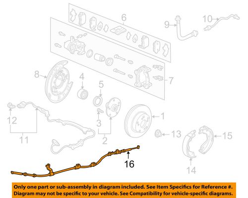 Honda oem 06-14 ridgeline parking brake-rear cable 47520sjca04