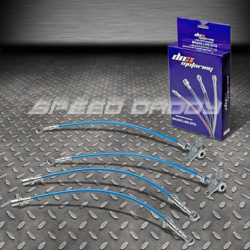 Front+rear stainless hose disc brake line/cable for 91-95 mr2 sw20 turbo blue