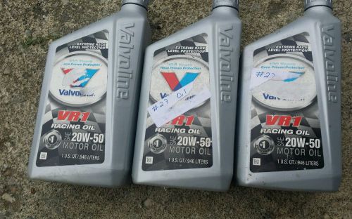 Valvoline racing vv205 valvoline vr1 racing oil 20w50 weight  3 quarts