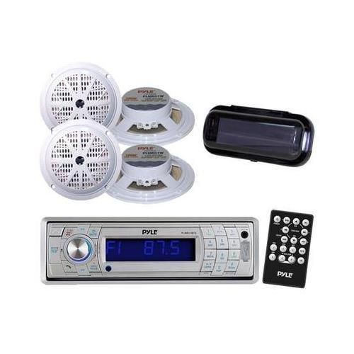 Plcd5mrbts marine yacht cd mp3 usb stereo /wireless bluetooth /4 speakers +cover