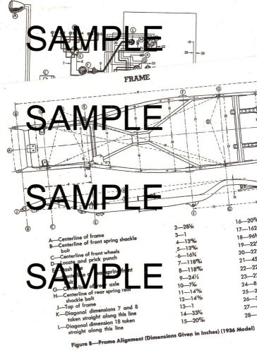 1941 plymouth all models 41 wiring &amp; frame chart with dimensions diagram 3642bk