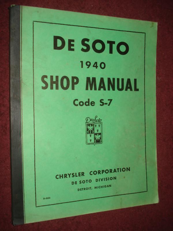 1940 de soto shop manual s-7 models / service manual / original desoto ook!!