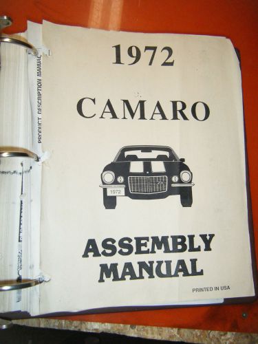 1972 chevrolet camaro assembly manual by drafting graphic instructions