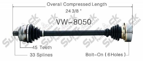 Cv axle shaft-new rear-left/right surtrack vw-8050