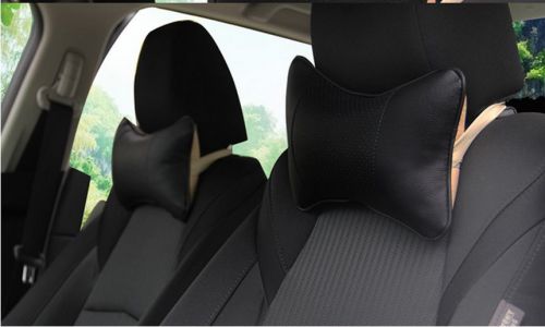 2pcs auto car neck rest cushion headrest pillow mat~black