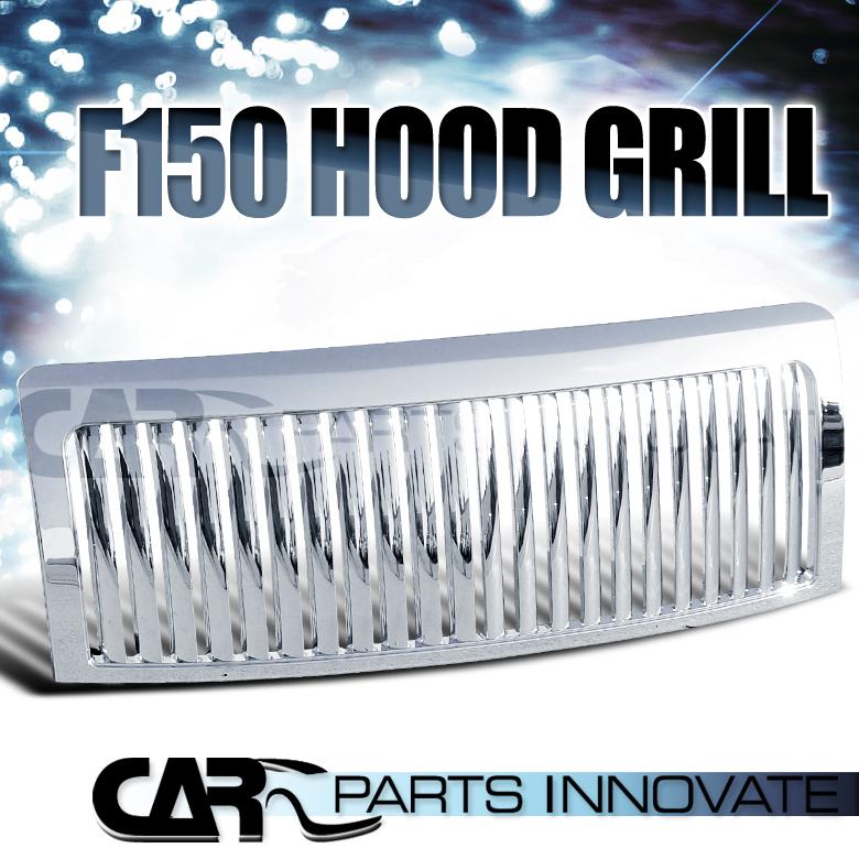 Ford 09-13 f150 abs vertical chrome front hood bumper grille