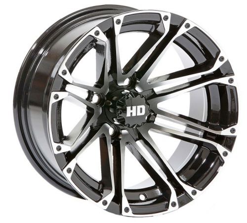 Sti hd3 machined/black golf cart wheel 14x7 (4/4) - (2+5) [14hd304]