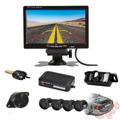 Car parking radar system + 7&#034; car tft monitor + car rear view backup camera kit