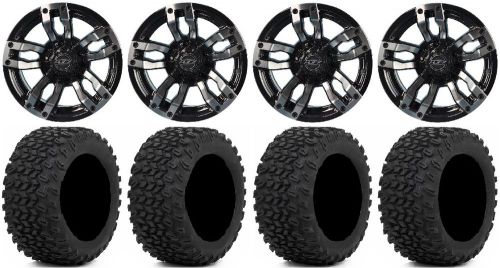 Madjax velocity mach golf wheels 14&#034; 23x10-14 xt trail tires ez-go &amp; club car