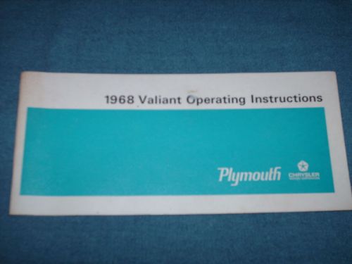 1968 plymouth valiant owner&#039;s manual / original guide!