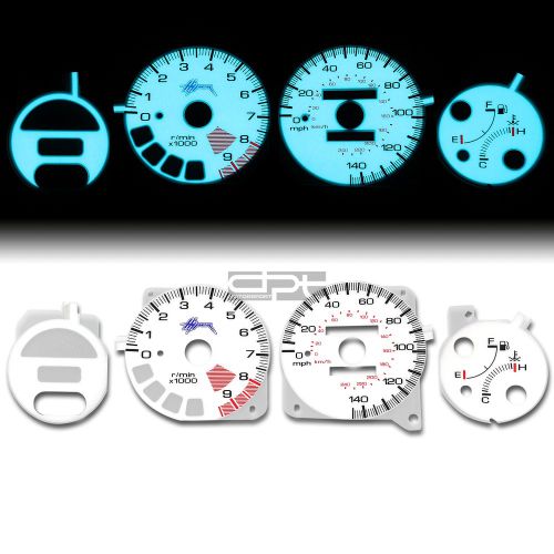 Indiglo glow gauge+harness white face for 93-97 honda del sol b16a2 vtec eg2 vti