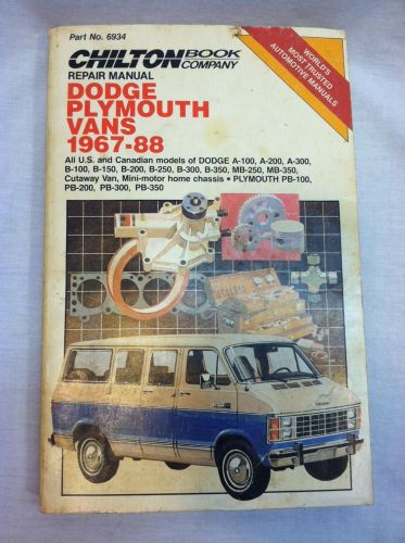 1967- 88 dodge plymouth vans chilton service repair manual a100 b150 conversion