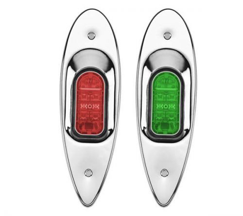 Vintage style stainless boat navigation insert side lights led new teardrop