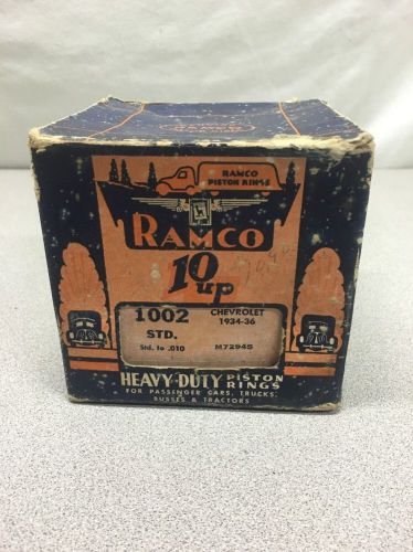 1934-36 chevrolet ramco 10up vintage nos  piston ring set / chevy