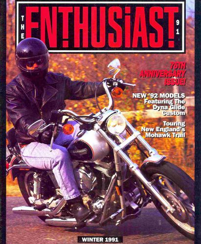 Winter 1991 harley-davidson enthusiast magazine -75th anv issue-1992 harleys