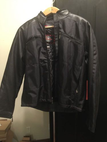 Motorcycle jacket milwaukee black xl, nylon with leather trim