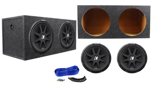 2) kicker 43c154 comp 15&#034; 1200 watt car subwoofers subs+sealed sub box enclosure