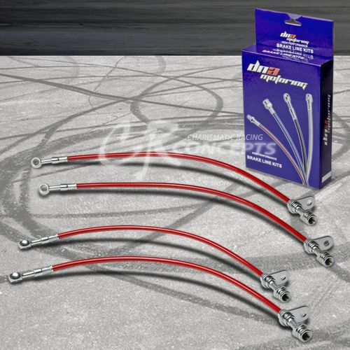 High performance stainless steel braided brake line for 03-07 honda accord red