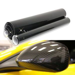 5d black premium high gloss carbon fiber vinyl wrap air release bubble free f5