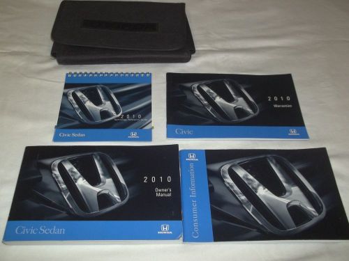 2010 honda civic sedan owner&#039;s manual 5/pc.set &amp; black honda sporty denim case