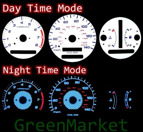 97-01 toyota camry at carbon white face blue indiglo glow gauges