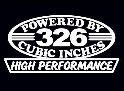 2 high performance 326 cubic inches decal set hp v8 engine emblem stickers