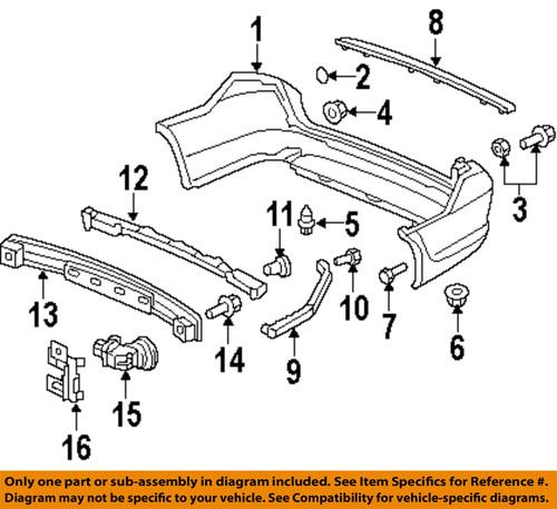 Honda oem 71503s0x000zt rear bumper-bumper cover cap