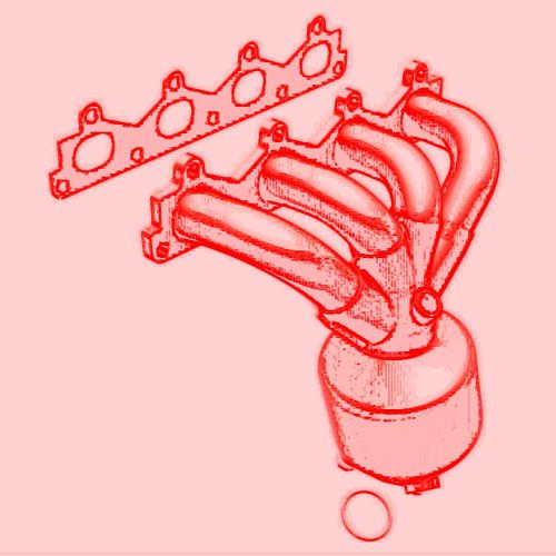 Exhaust manifold with integrated catalytic converter federal (exc.ca) - 06025