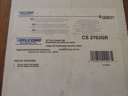 Mccord cs2763gr oil pan gasket for gm 262-262 turbo cid v6 cyl engine