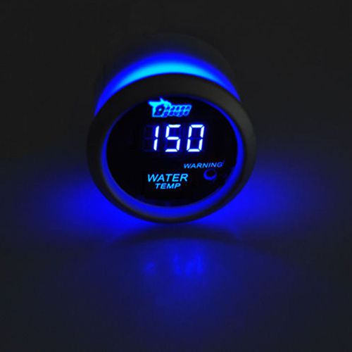 2&#034; 52mm black car auto digital blue led water temp temperature led gauge kit