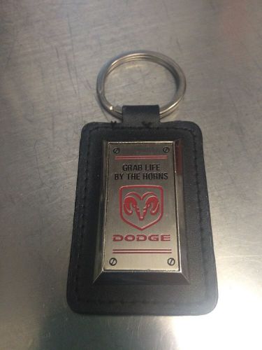 Dodge grab life by the horns leather key chain