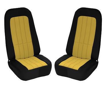 1970-1978 corvette neoprene seat covers - black - yellow insert