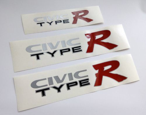 Complete honda ek9 civic type r replacement decal sticker - silver color