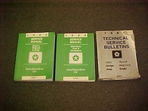 1989 dodge daytona shelby fwd service shop repair manual + bulletins 89 oem