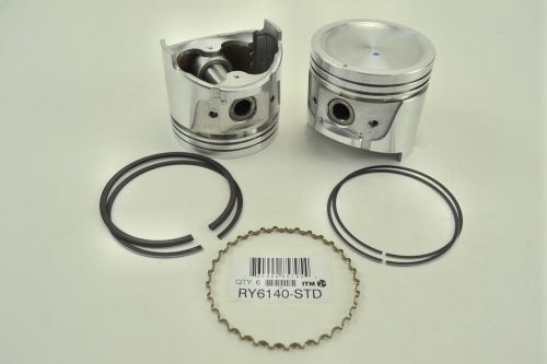 Engine piston set wnpr rings (6) +.040 - fits 81-83 nissan 280zx turbo 2.8l-l6